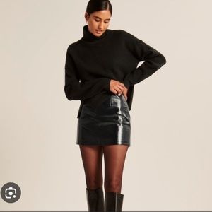 A&G Vegan leather Mini Skort- Black